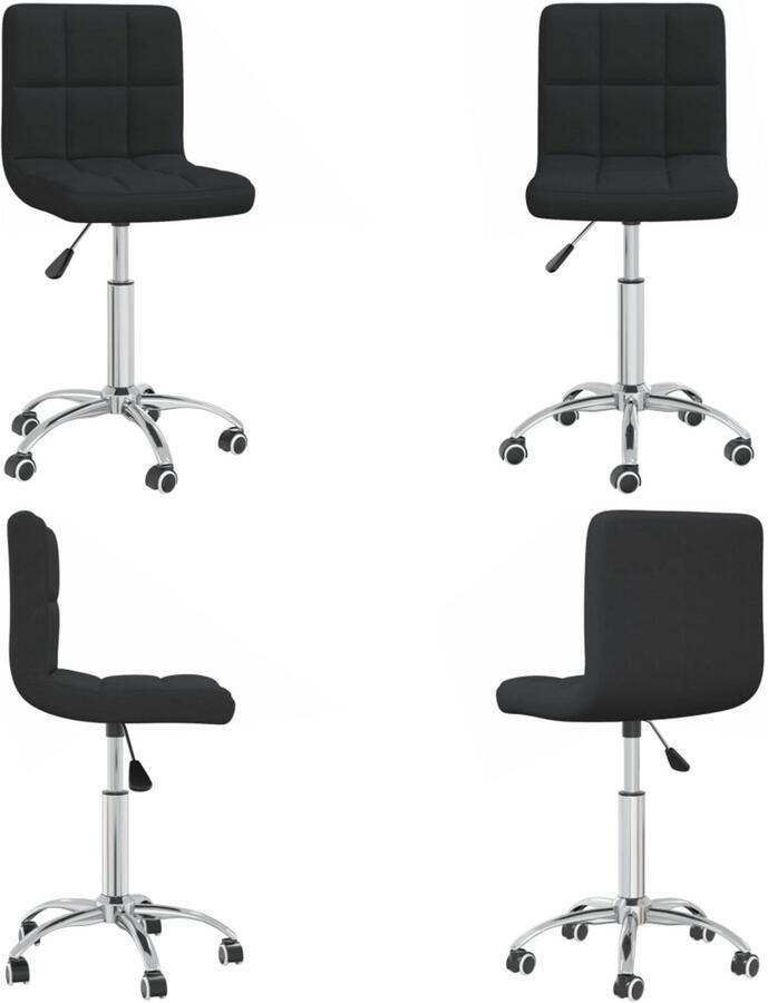 VidaXL Eetkamerstoel draaibaar stof zwart Eetkamerstoel Eetkamerstoelen Dinerstoel Dinerstoelen