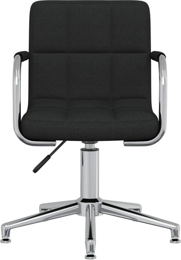 The Living Store Eetkamerstoel draaibaar stof zwart Eettafelstoel Draaibare Stoel Eetkamerstoel Zwarte Stoel Modern Meubilair - Foto 2