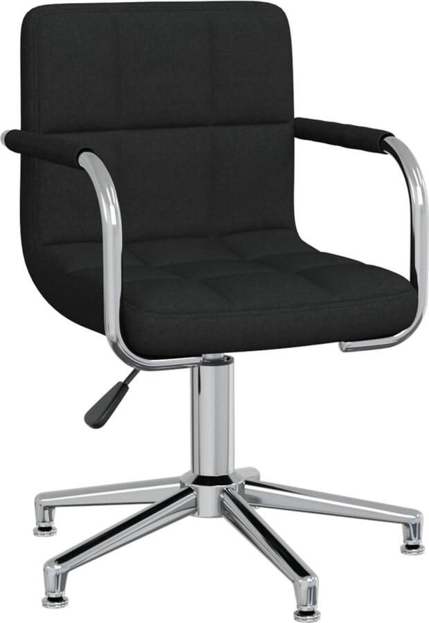 VidaXL Eetkamerstoel draaibaar stof zwart