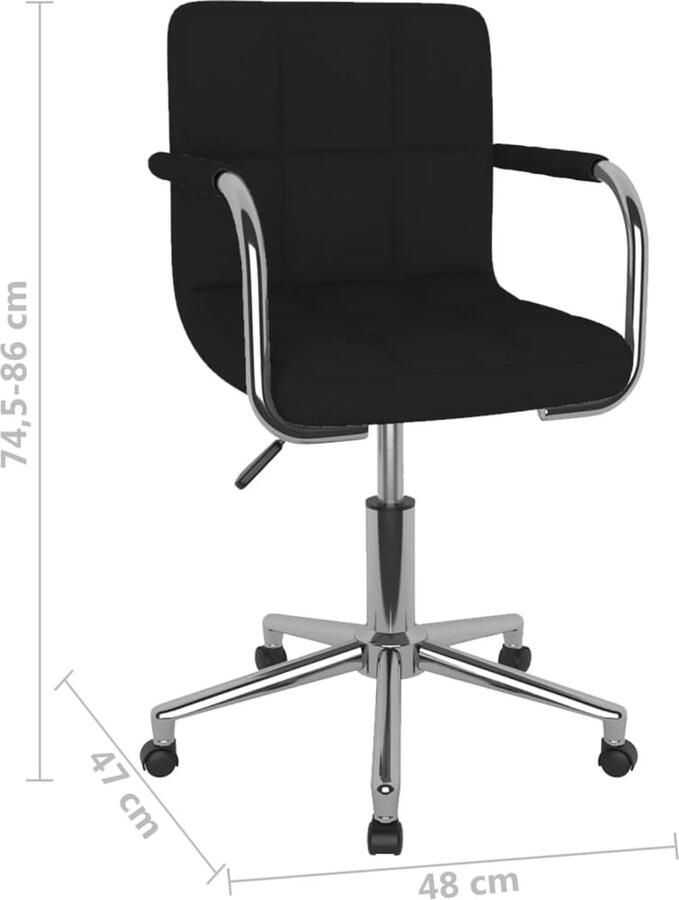 VidaXL Eetkamerstoel draaibaar stof zwart