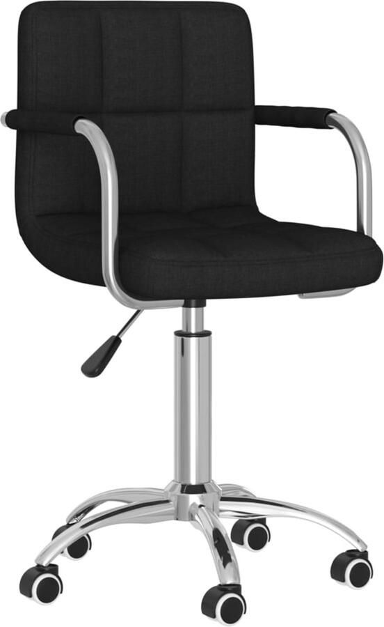 VidaXL Eetkamerstoel draaibaar stof zwart