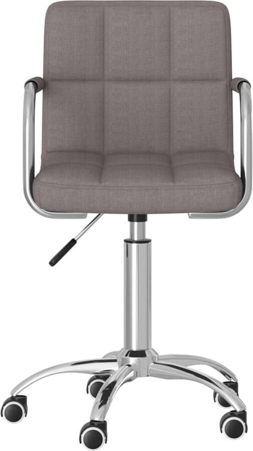 The Living Store Eetkamerstoel draaibaar stof taupe Eettafelstoel Draaistool Eetkamerstoel Lounge Chair Modern Meubilair - Foto 2