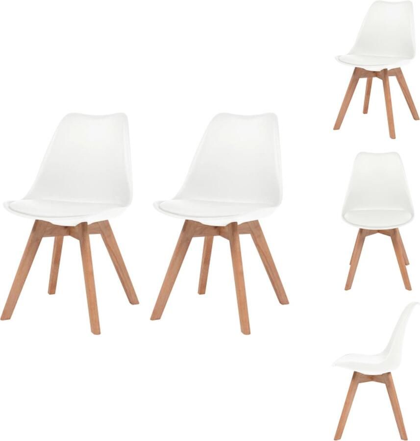 VidaXL Eetkamerstoel Eetkamerstoelen Bijzetstoel Bijzetstoelen Eetkamerstoelen 2 st kunststof wit