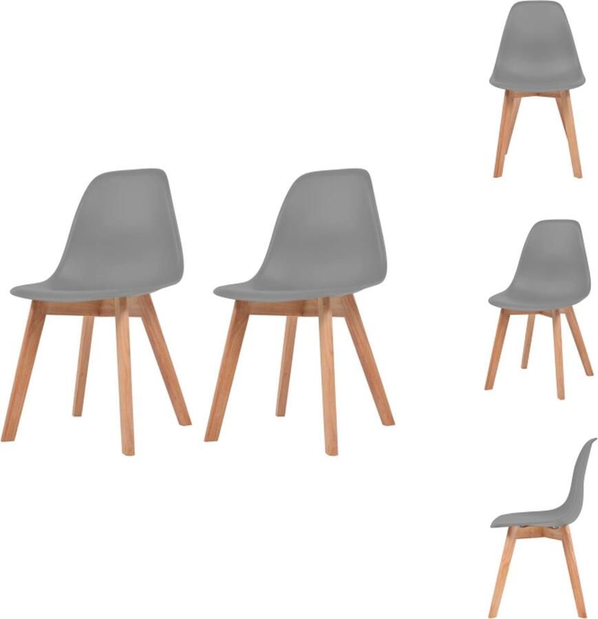VidaXL Eetkamerstoel Eetkamerstoelen Bijzetstoel Bijzetstoelen Eetkamerstoelen 2 st kunststof grijs