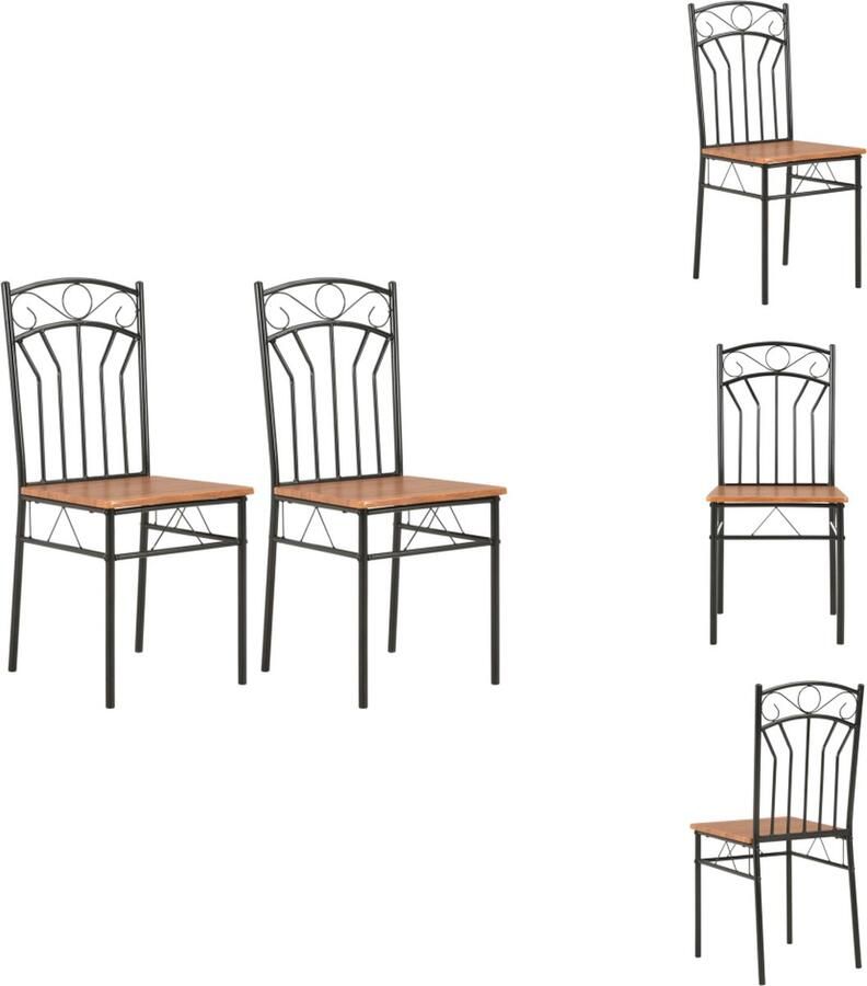 VidaXL Eetkamerstoel Eetkamerstoelen Bijzetstoel Bijzetstoelen Eetkamerstoelen 2 st MDF bruin