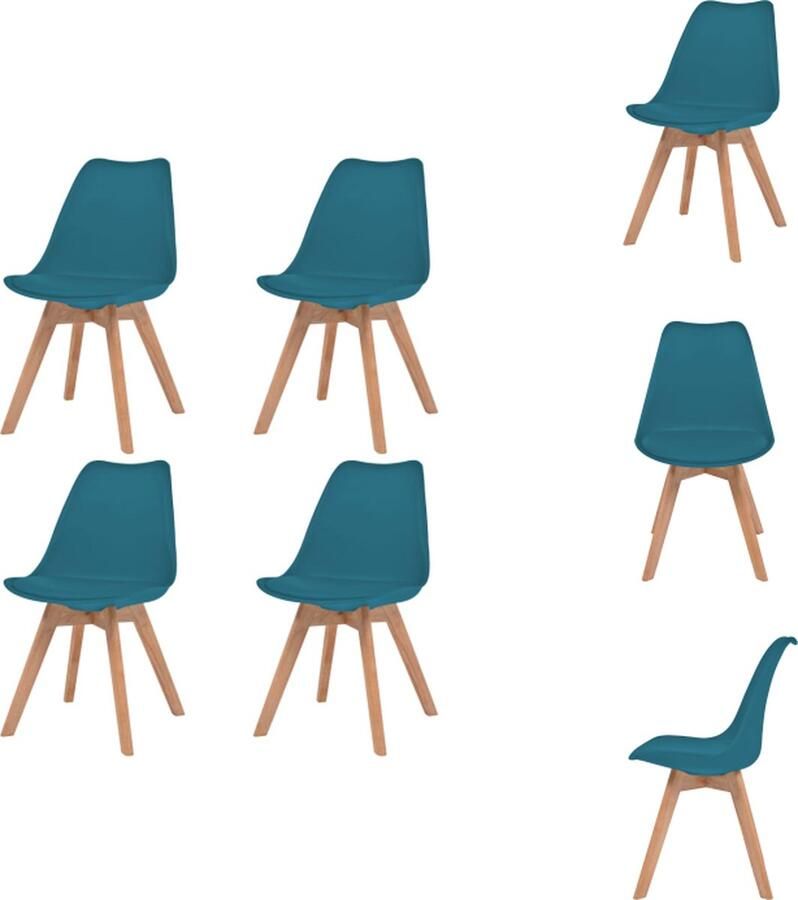 VidaXL Eetkamerstoel Eetkamerstoelen Bijzetstoel Bijzetstoelen Eetkamerstoelen 4 st kunststof turquoise
