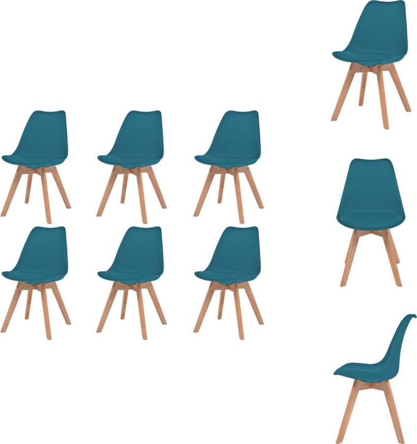 VidaXL Eetkamerstoel Eetkamerstoelen Bijzetstoel Bijzetstoelen Eetkamerstoelen 6 st kunststof turquoise