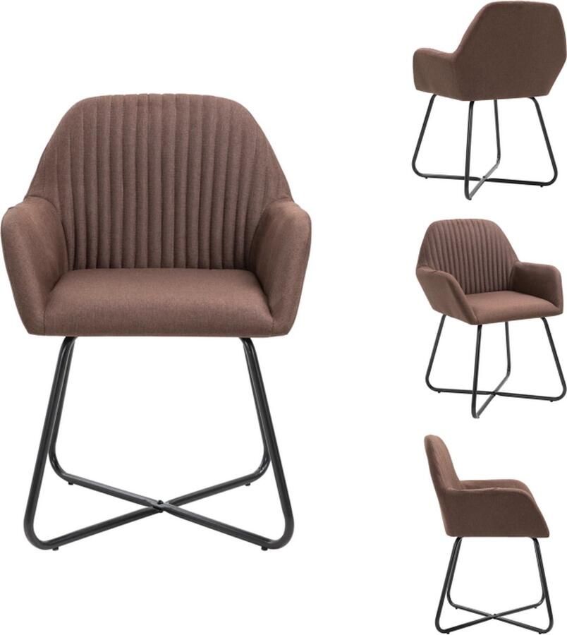 VidaXL Eetkamerstoel Eetkamerstoelen Bijzetstoel Bijzetstoelen Eetkamerstoelen 6 st stof bruin