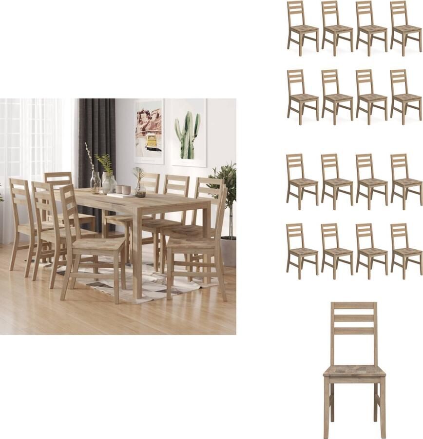 VidaXL Eetkamerstoel Eetkamerstoelen Diner Stoel Diner Stoelen Eetkamerstoelen 8 st massief acaciahout