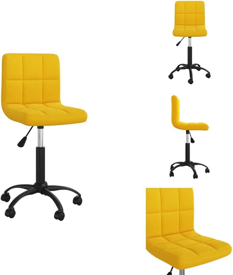 VidaXL Eetkamerstoel Eetkamerstoelen Dinerstoel Dinerstoelen Eeetkamerstoel draaibaar fluweel mosterdgeel