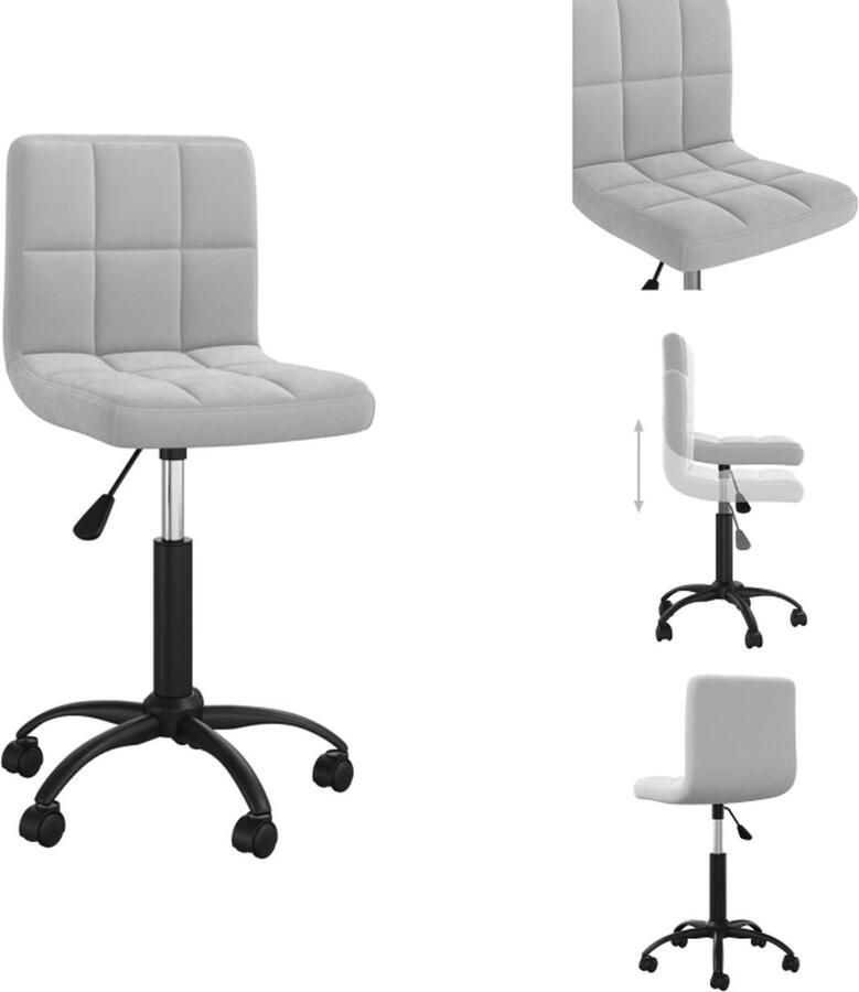 VidaXL Eetkamerstoel Eetkamerstoelen Dinerstoel Dinerstoelen Eetkamerstoel draaibaar fluweel lichtgrijs