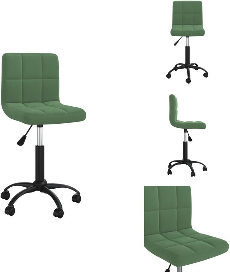 VidaXL Eetkamerstoel Eetkamerstoelen Dinerstoel Dinerstoelen Eetkamerstoel draaibaar fluweel donkergroen