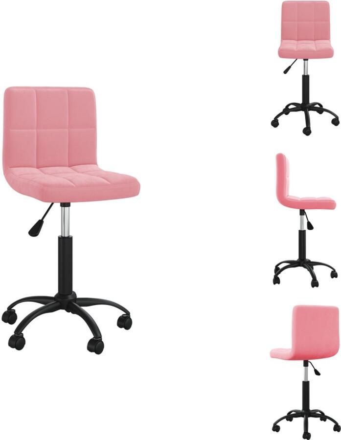 VidaXL Eetkamerstoel Eetkamerstoelen Dinerstoel Dinerstoelen Eetkamerstoel draaibaar fluweel roze