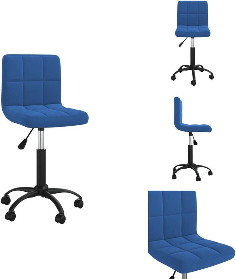 VidaXL Eetkamerstoel Eetkamerstoelen Dinerstoel Dinerstoelen Eetkamerstoel draaibaar fluweel blauw