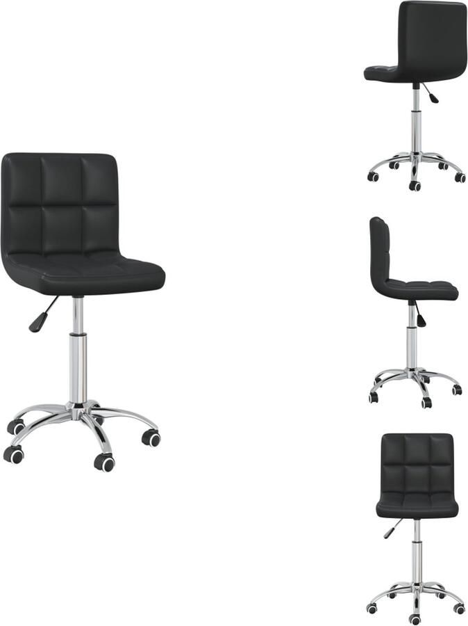 VidaXL Eetkamerstoel Eetkamerstoelen Dinerstoel Dinerstoelen Eetkamerstoel draaibaar kunstleer zwart