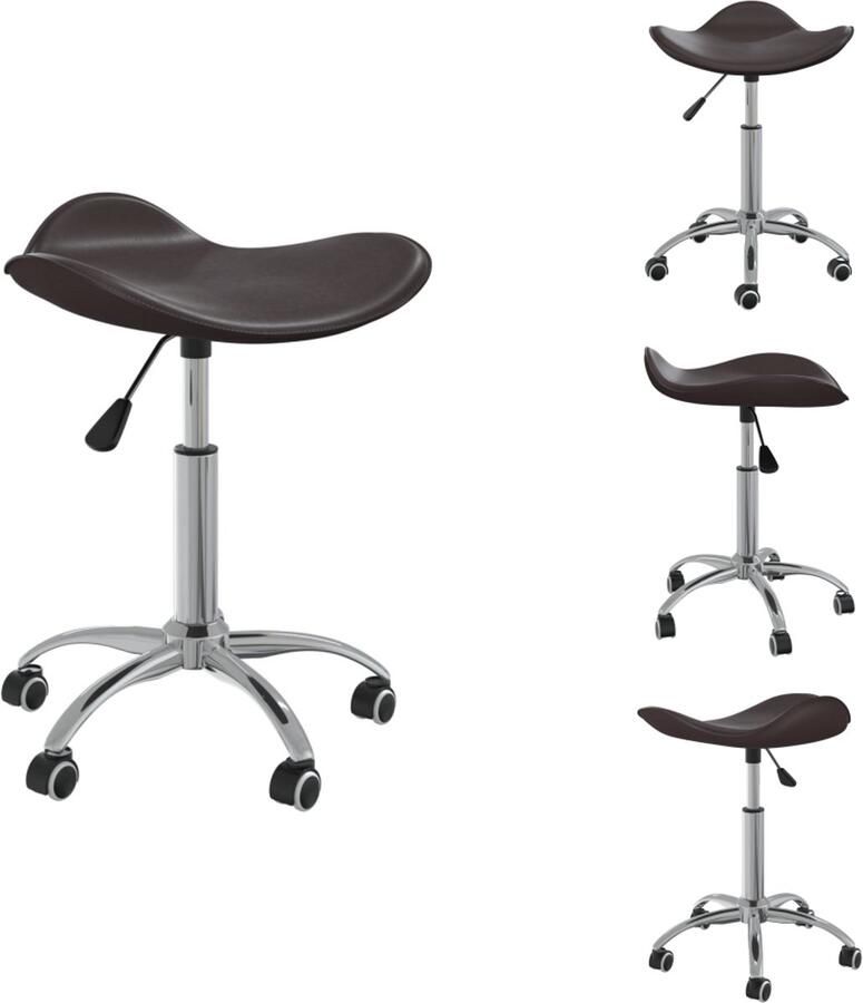 VidaXL Eetkamerstoel Eetkamerstoelen Dinerstoel Dinerstoelen Eetkamerstoel draaibaar kunstleer bruin