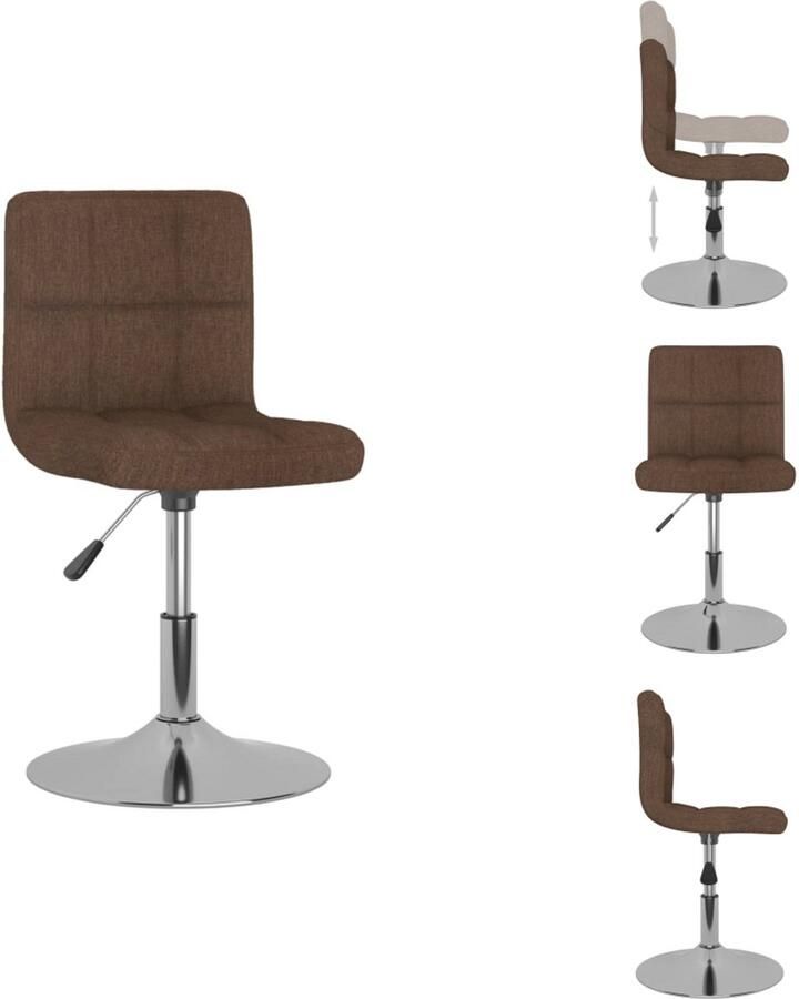 VidaXL Eetkamerstoel Eetkamerstoelen Dinerstoel Dinerstoelen Eetkamerstoel draaibaar stof bruin