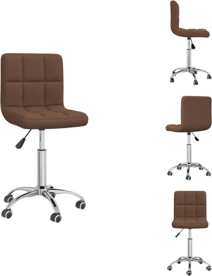 VidaXL Eetkamerstoel Eetkamerstoelen Dinerstoel Dinerstoelen Eetkamerstoel draaibaar stof bruin