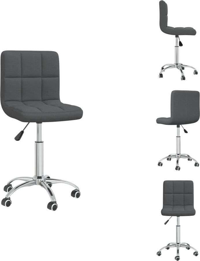 VidaXL Eetkamerstoel Eetkamerstoelen Dinerstoel Dinerstoelen Eetkamerstoel draaibaar stof donkergrijs