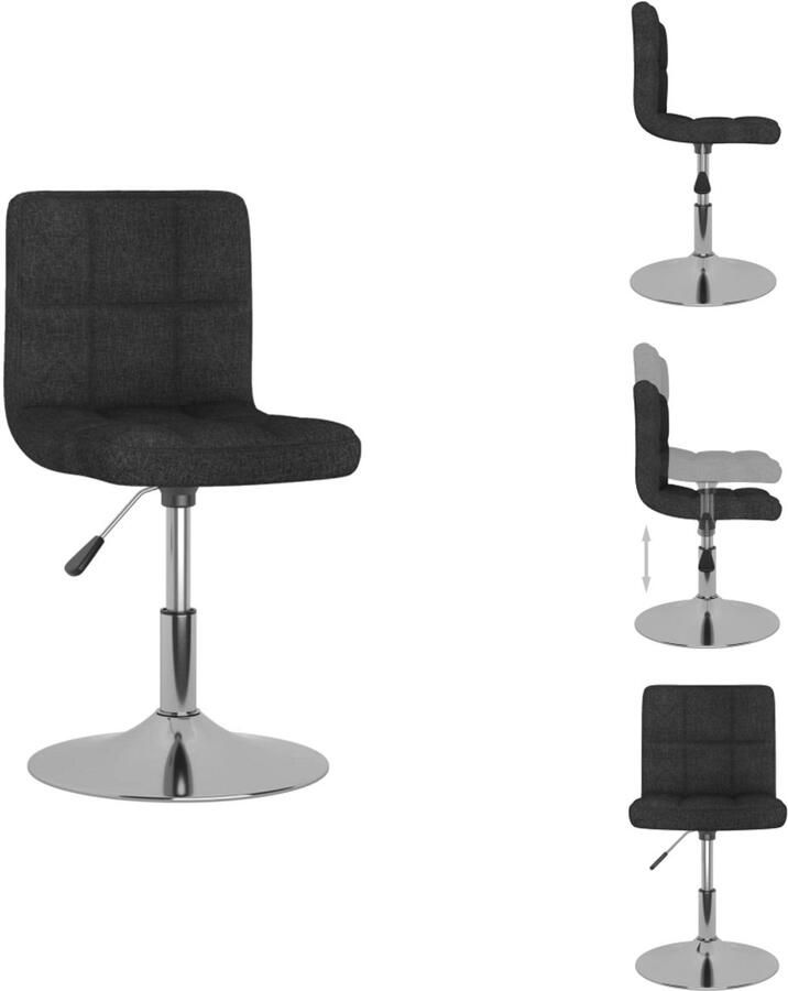 VidaXL Eetkamerstoel Eetkamerstoelen Dinerstoel Dinerstoelen Eetkamerstoel draaibaar stof zwart