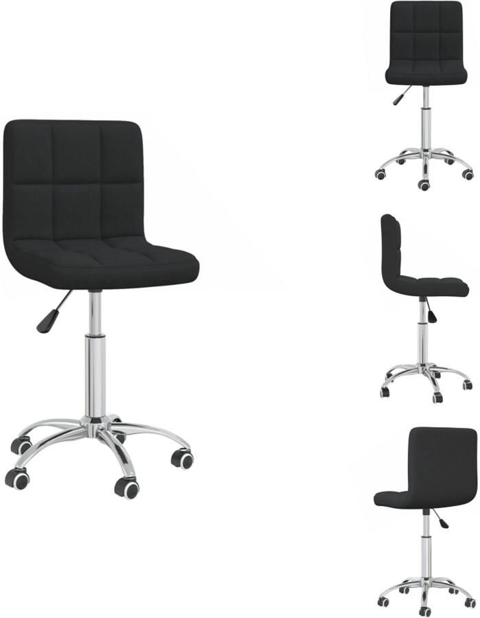 VidaXL Eetkamerstoel Eetkamerstoelen Dinerstoel Dinerstoelen Eetkamerstoel draaibaar stof zwart