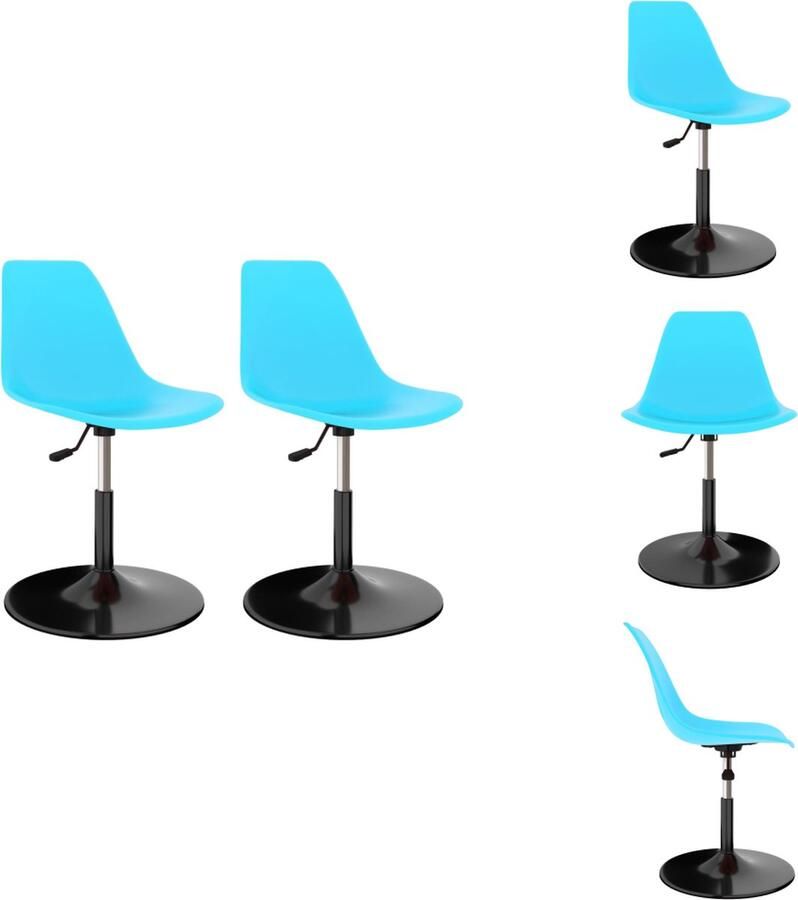 VidaXL Eetkamerstoel Eetkamerstoelen Dinerstoel Dinerstoelen Eetkamerstoelen 2 st draaibaar PP blauw