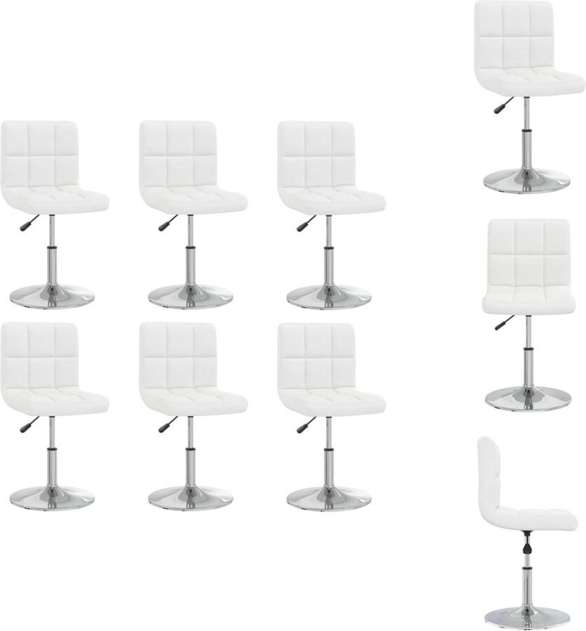 VidaXL Eetkamerstoel Eetkamerstoelen Dinerstoel Dinerstoelen Eetkamerstoelen 6 st kunstleer wit