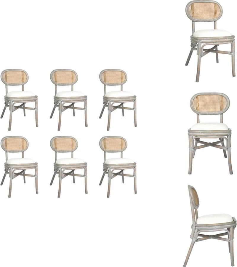 VidaXL Eetkamerstoel Eetkamerstoelen Dinerstoel Dinerstoelen Eetkamerstoelen 6 st linnen grijs
