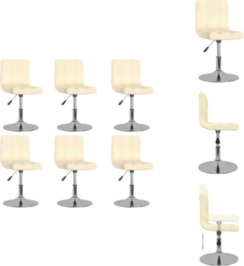 VidaXL Eetkamerstoel Eetkamerstoelen Dinerstoel Dinerstoelen Eetkamerstoelen 6 st stof crèmekleurig