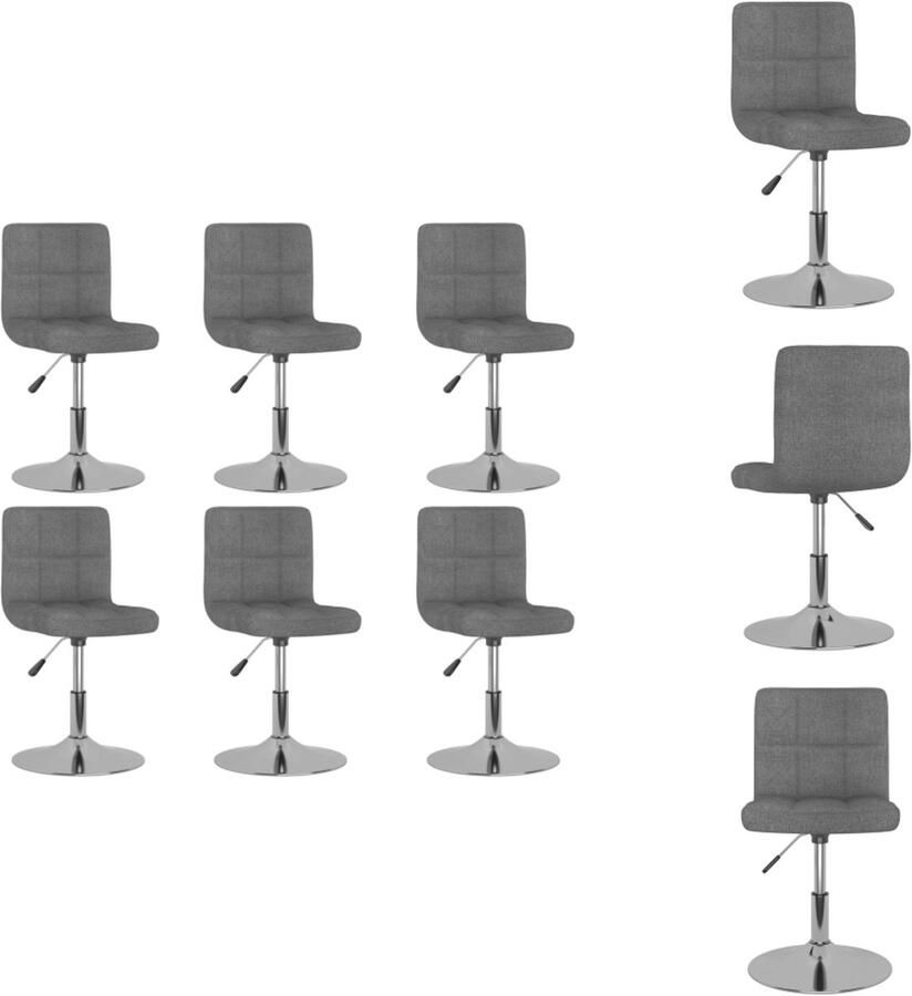 VidaXL Eetkamerstoel Eetkamerstoelen Dinerstoel Dinerstoelen Eetkamerstoelen 6 st stof lichtgrijs