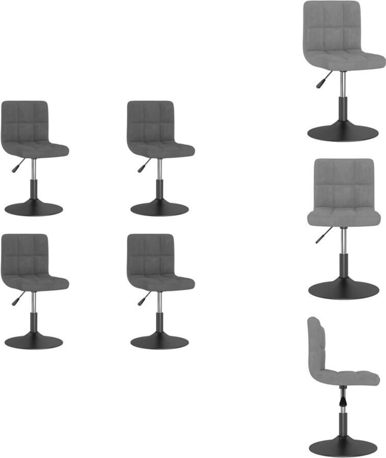 VidaXL Eetkamerstoel Eetkamerstoelen Dinerstoel Dinerstoelen Eetkamerstoelen draaibaar 4 st fluweel donkergrijs