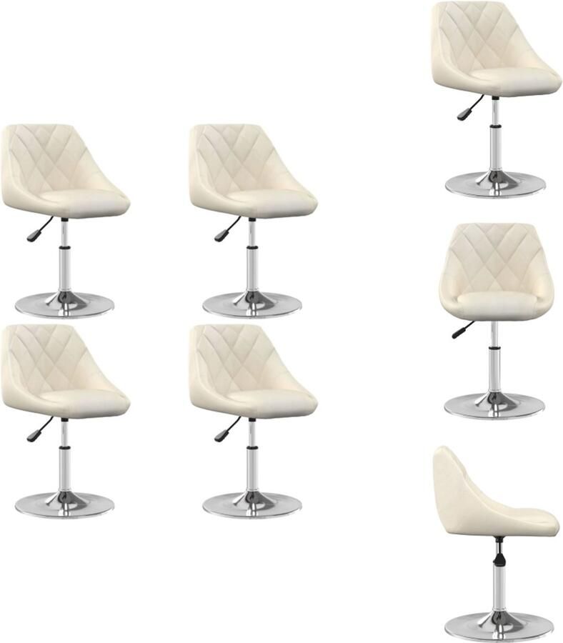 VidaXL Eetkamerstoel Eetkamerstoelen Dinerstoel Dinerstoelen Eetkamerstoelen draaibaar 4 st fluweel crèmekleurig