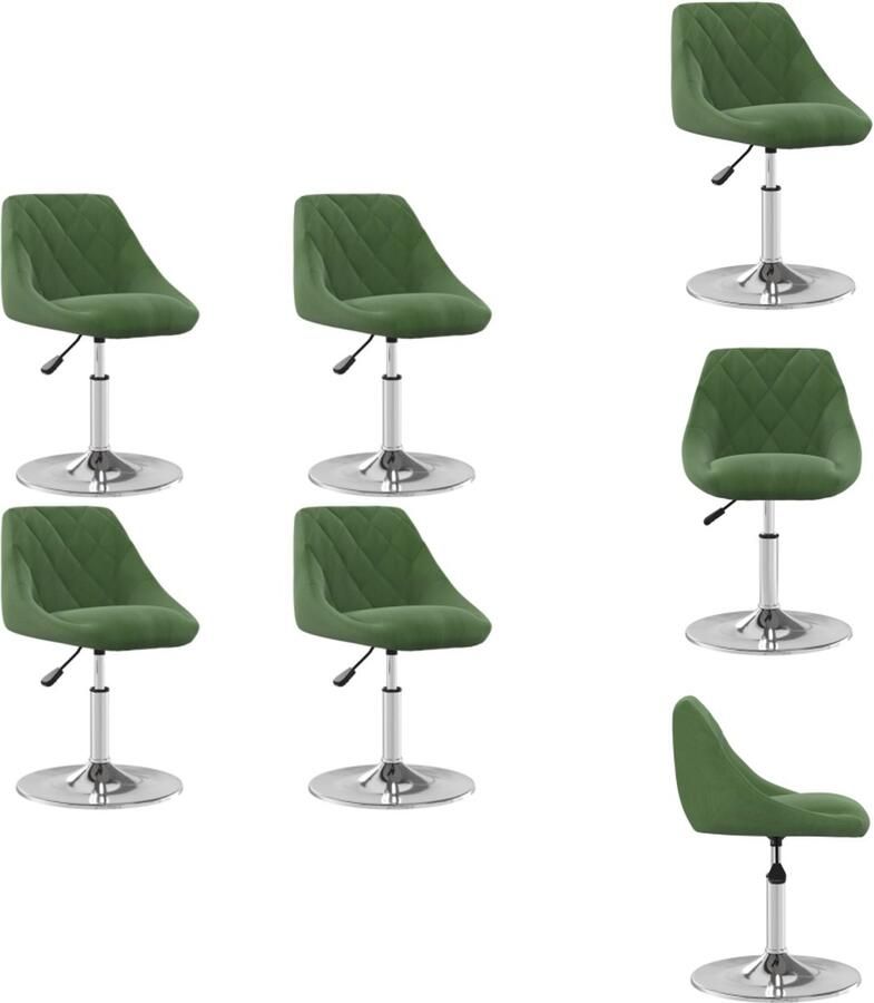 VidaXL Eetkamerstoel Eetkamerstoelen Dinerstoel Dinerstoelen Eetkamerstoelen draaibaar 4 st fluweel donkergroen