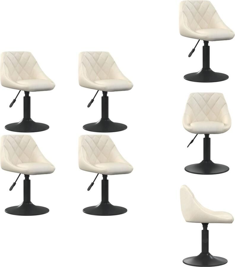 VidaXL Eetkamerstoel Eetkamerstoelen Dinerstoel Dinerstoelen Eetkamerstoelen draaibaar 4 st fluweel crèmekleurig