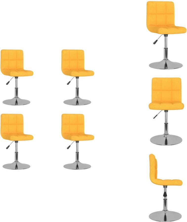 VidaXL Eetkamerstoel Eetkamerstoelen Dinerstoel Dinerstoelen Eetkamerstoelen draaibaar 4 st stof geel