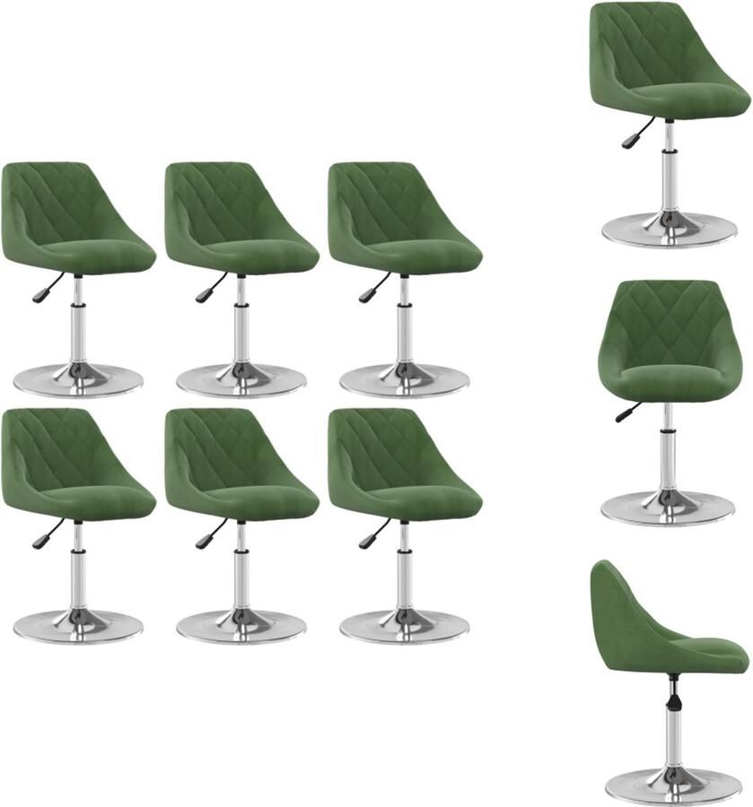 VidaXL Eetkamerstoel Eetkamerstoelen Dinerstoel Dinerstoelen Eetkamerstoelen draaibaar 6 st fluweel donkergroen
