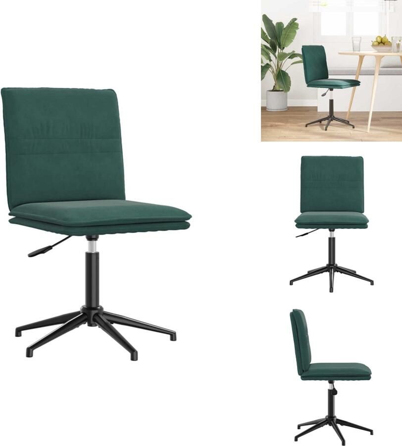 VidaXL Eetkamerstoel Eetkamerstoelen Dinerstoel Stoel Eetkamerstoel fluweel donkergroen