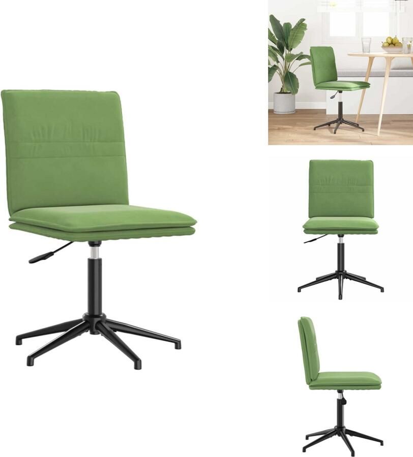 VidaXL Eetkamerstoel Eetkamerstoelen Dinerstoel Stoel Eetkamerstoel fluweel lichtgroen