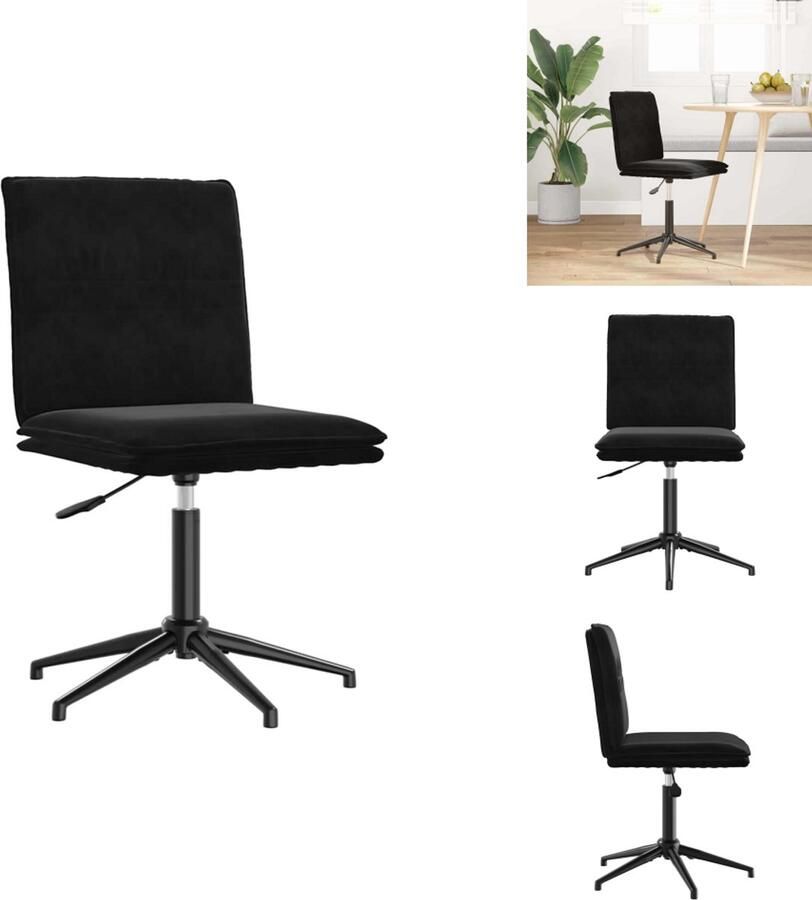 VidaXL Eetkamerstoel Eetkamerstoelen Dinerstoel Stoel Eetkamerstoel fluweel zwart