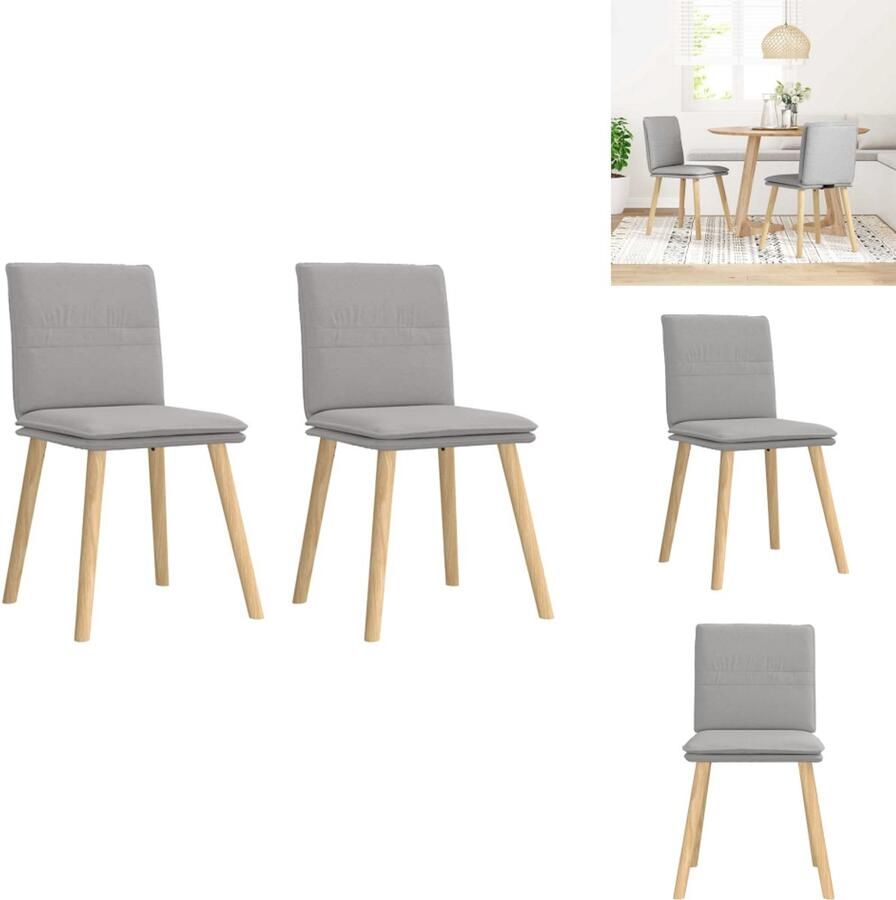 VidaXL Eetkamerstoel Eetkamerstoelen Dinerstoel Stoel Eetkamerstoelen 2 st stof wolk grijs