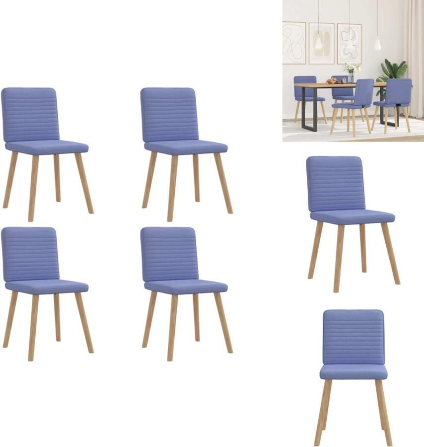 VidaXL Eetkamerstoel Eetkamerstoelen Dinerstoel Stoel Eetkamerstoelen 4 st stof jeansblauw