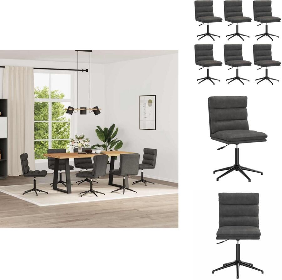 VidaXL Eetkamerstoel Eetkamerstoelen Dinerstoel Stoel Eetkamerstoelen 6 st kunstleer zwart