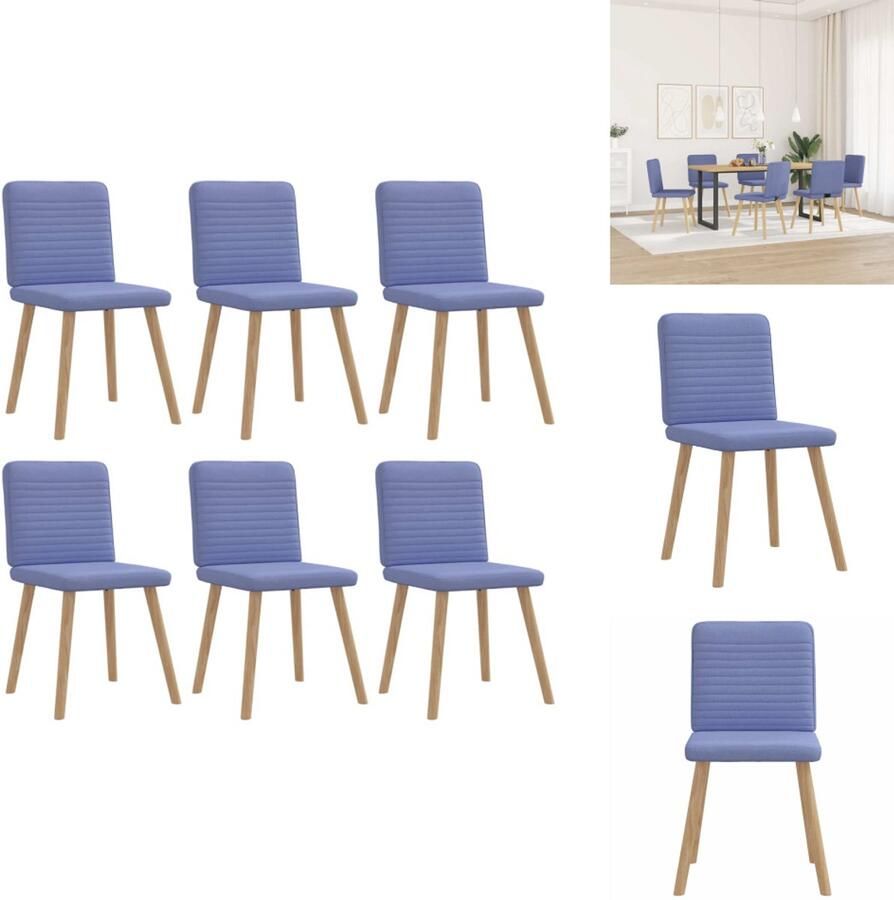 VidaXL Eetkamerstoel Eetkamerstoelen Dinerstoel Stoel Eetkamerstoelen 6 st stof jeansblauw