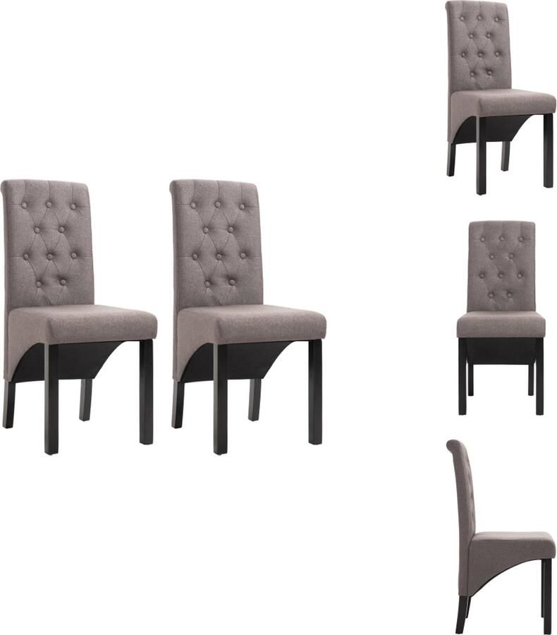 VidaXL Eetkamerstoel Eetkamerstoelen Eetkamer Stoel Eetkamer Stoelen Eetkamerstoelen draaibaar 2 st stof taupe