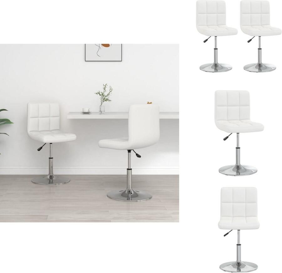 VidaXL Eetkamerstoel Eetkamerstoelen Eetstoel Eetstoelen Eetkamerstoelen 2 st kunstleer wit