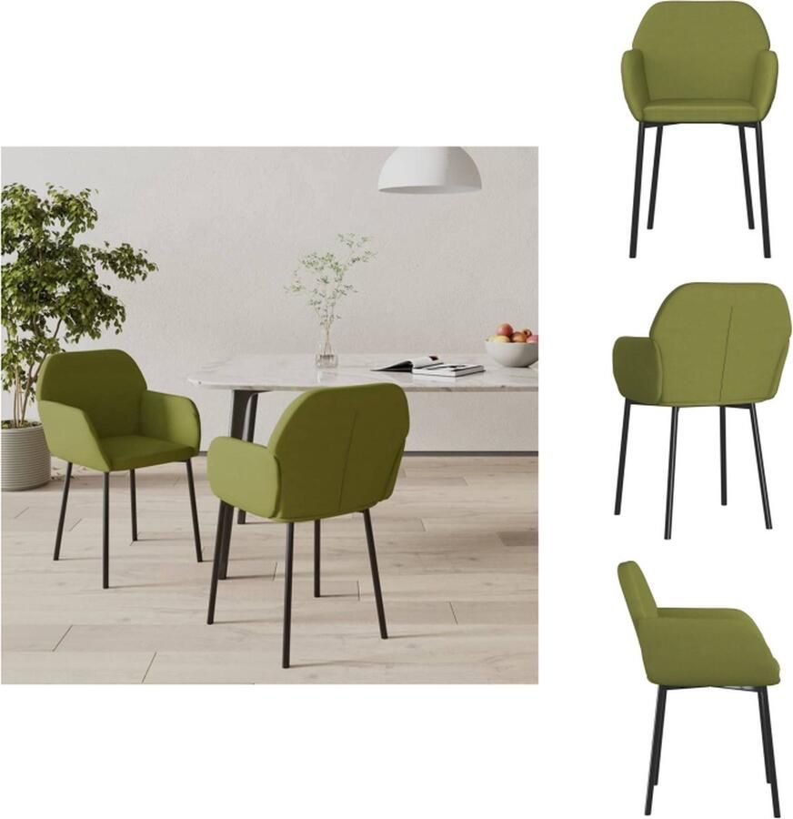VidaXL Eetkamerstoelen Lichtgroen Fluweel 54x59x76 cm Comfortabel en hoogwaardig Eetkamerstoel