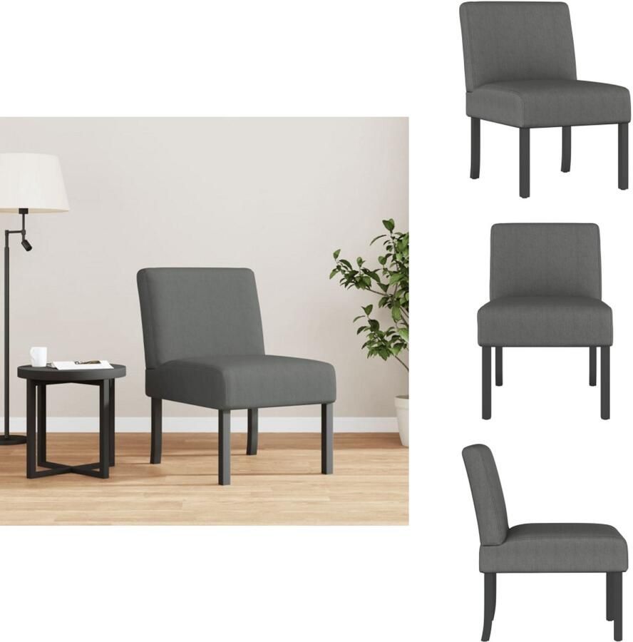 VidaXL Eetkamerstoel Eetkamerstoelen Eetstoel Stoel Fauteuil stof donkergrijs