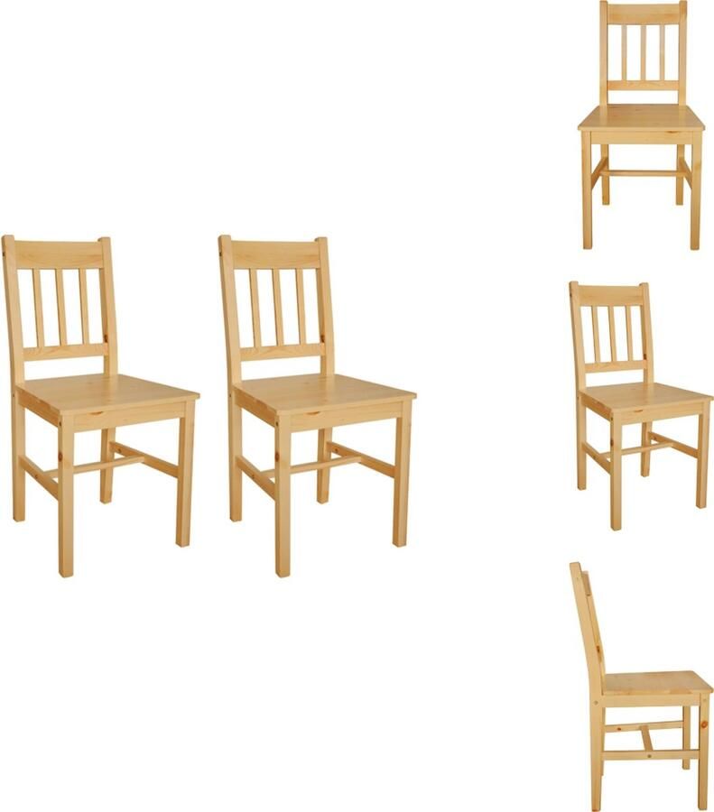 VidaXL Eetkamerstoel Eetkamerstoelen Houten Eetstoel Houten Eetstoelen Eetkamerstoelen 2 st grenenhout