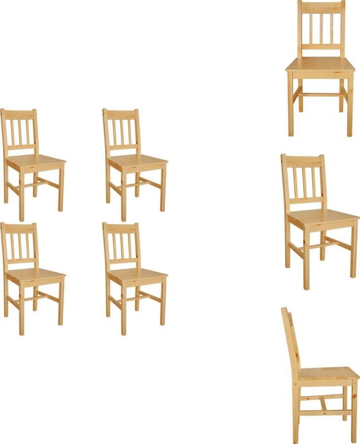 VidaXL Eetkamerstoel Eetkamerstoelen Houten Eetstoel Houten Eetstoelen Eetkamerstoelen 4 st grenenhout