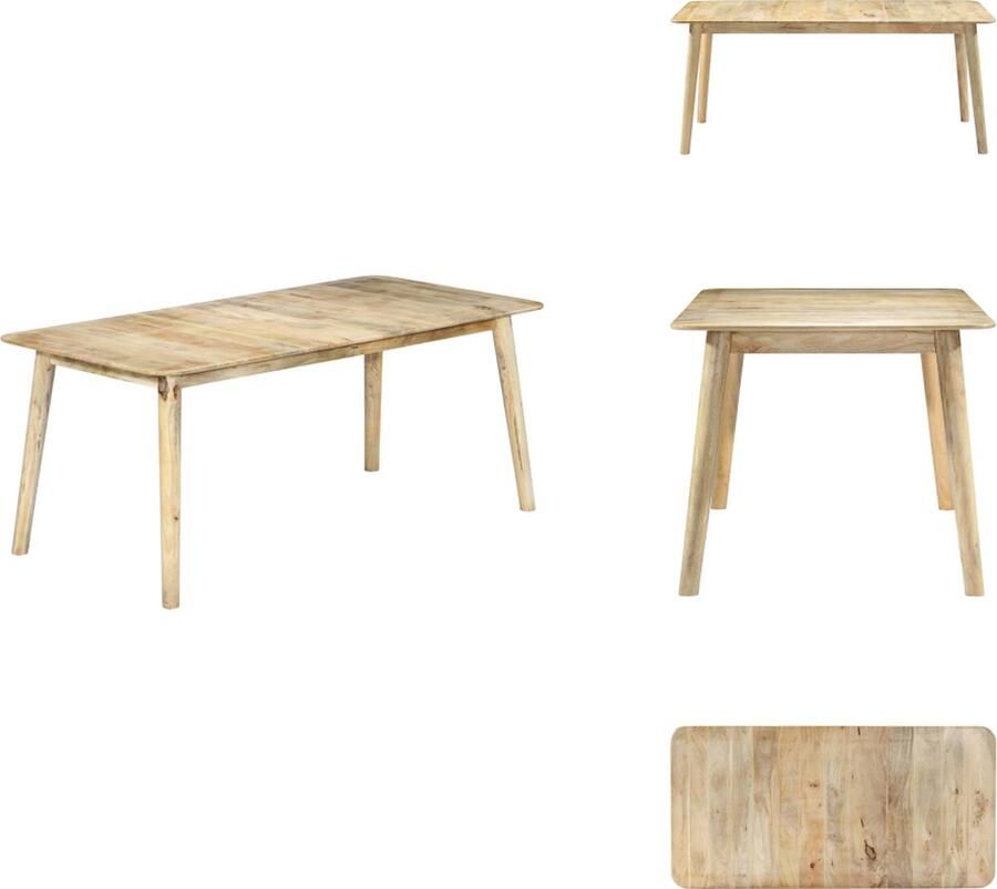 VidaXL Eetkamerstoel Eetkamerstoelen Keukenstoel Eetstoel Eettafel 180x90x76 cm massief mangohout - Foto 2